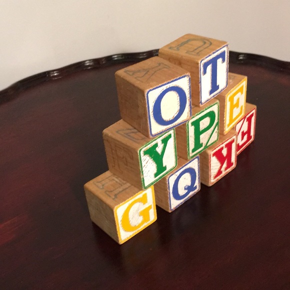 Vintage Wood Alphabet Blocks - Picture 4 of 4